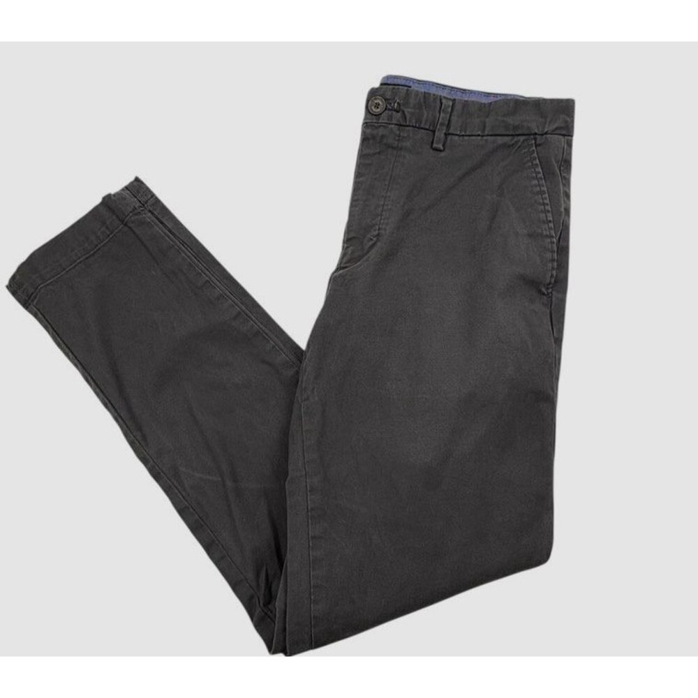 Banana Republic Mason Chino Pants Flint Grey Flat Front Preppy Cotton 32x34